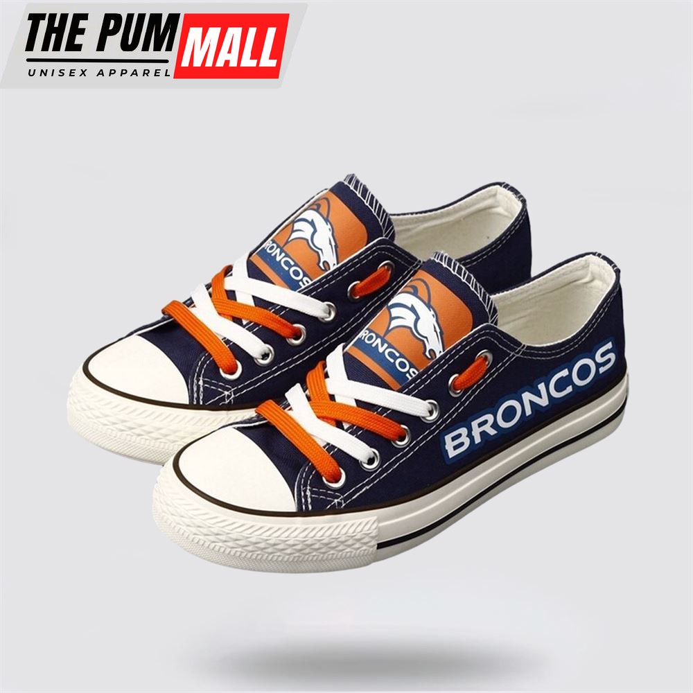 NFL Denver Broncos Low Top Canvas Shoes Sport Sneakers Walk The Talk Of Team Pride With Every Step