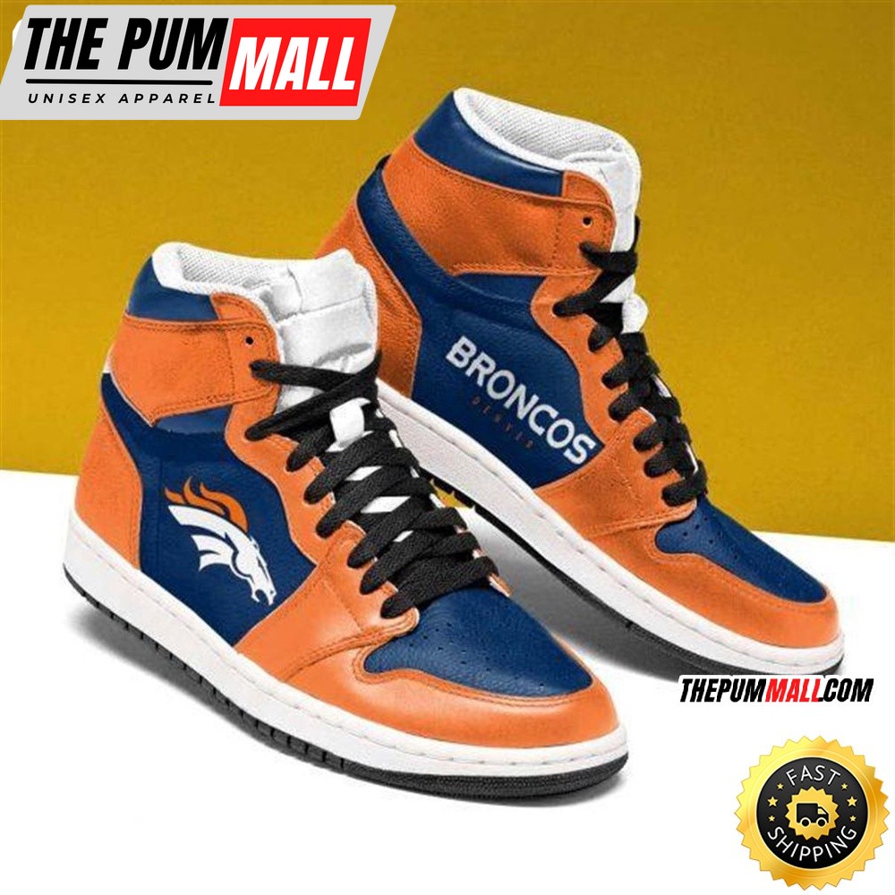 NFL Denver Broncos Orange Blue Air Jd 1 High Sneakers