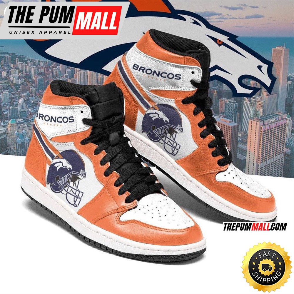 NFL Denver Broncos Orange White Air Jd 1 High Sneakers