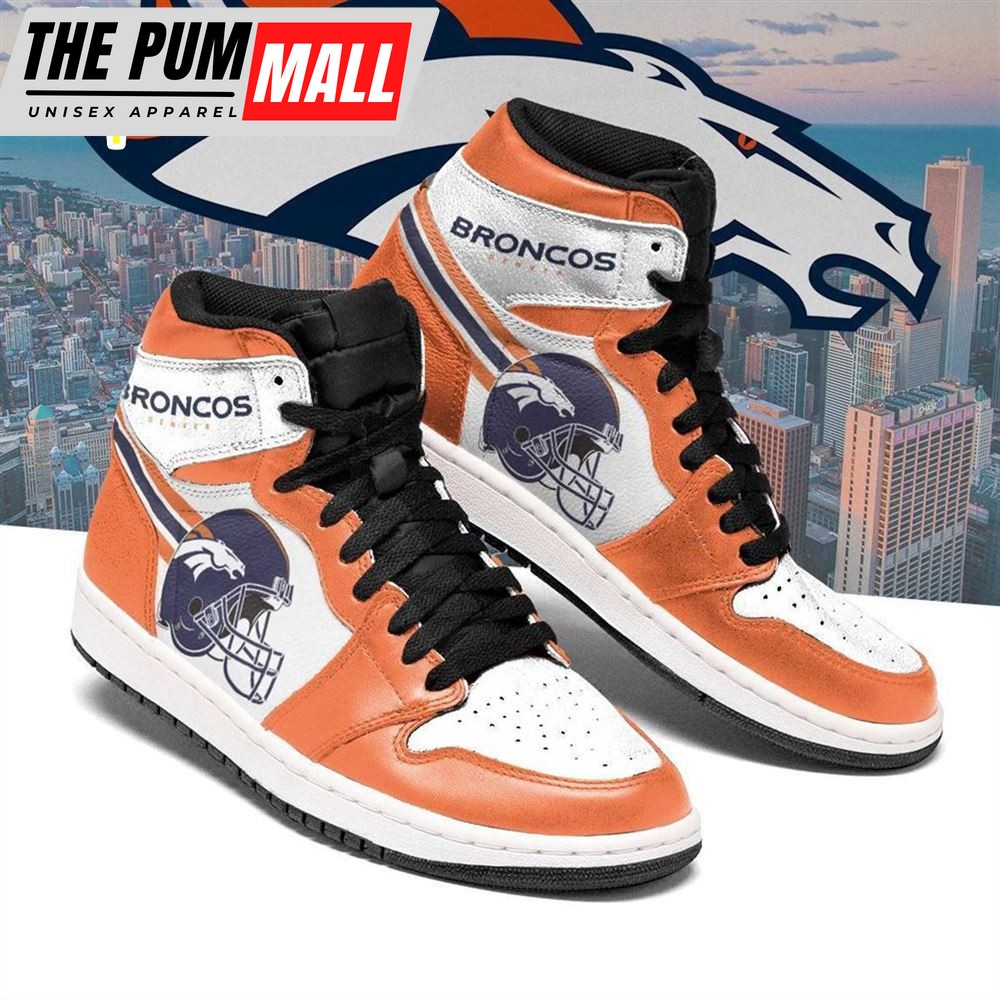 NFL Denver Broncos Orange White Air Jd 1 High Sneakers
