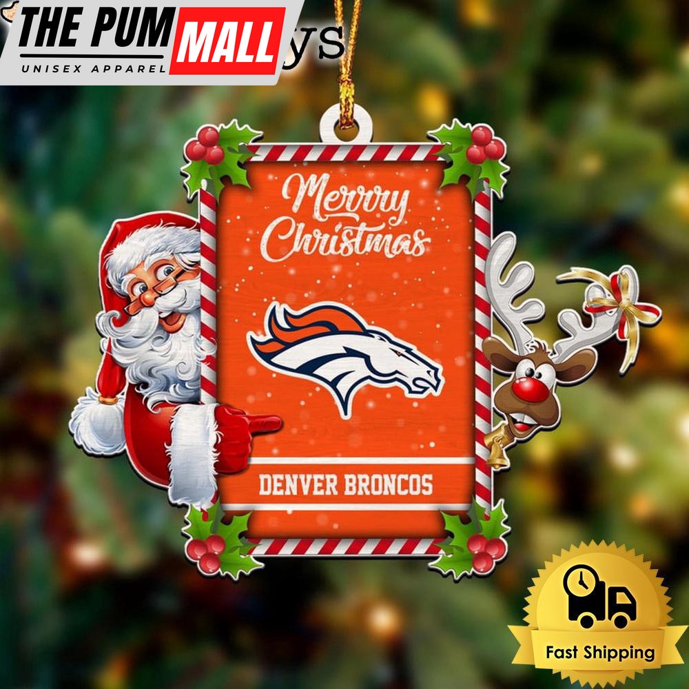 NFL Denver Broncos Santa Claus Merry Christmas Ornament Limited Edition