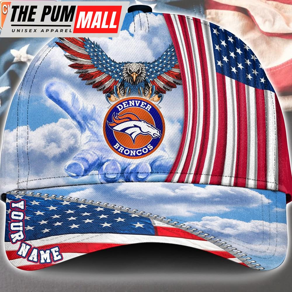 NFL Denver Broncos Special American Flag Veterans Custom Cap