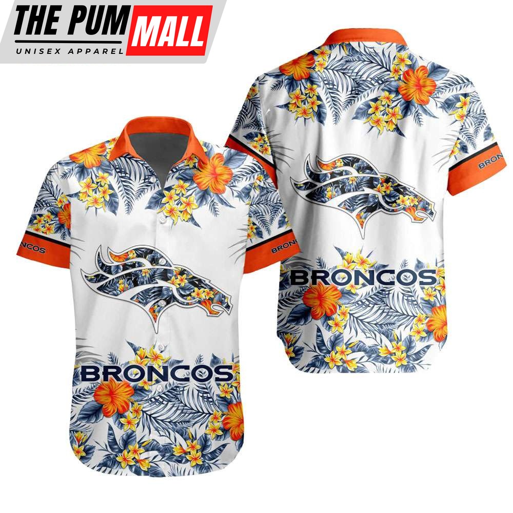 NFL Denver Broncos Tropical Floral Hibiscus Hawaiian Shirt
