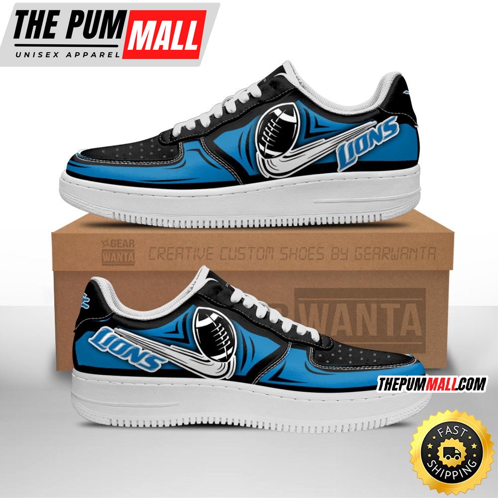 NFL Detroit Lions Air Force 1 Shoes Football Sneaker Shoes