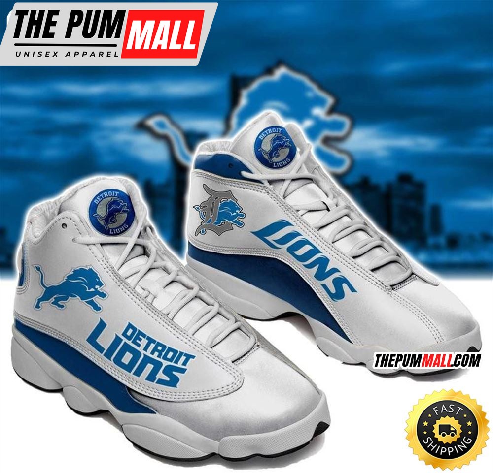 NFL Detroit Lions Air Jd 13 Shoes V2