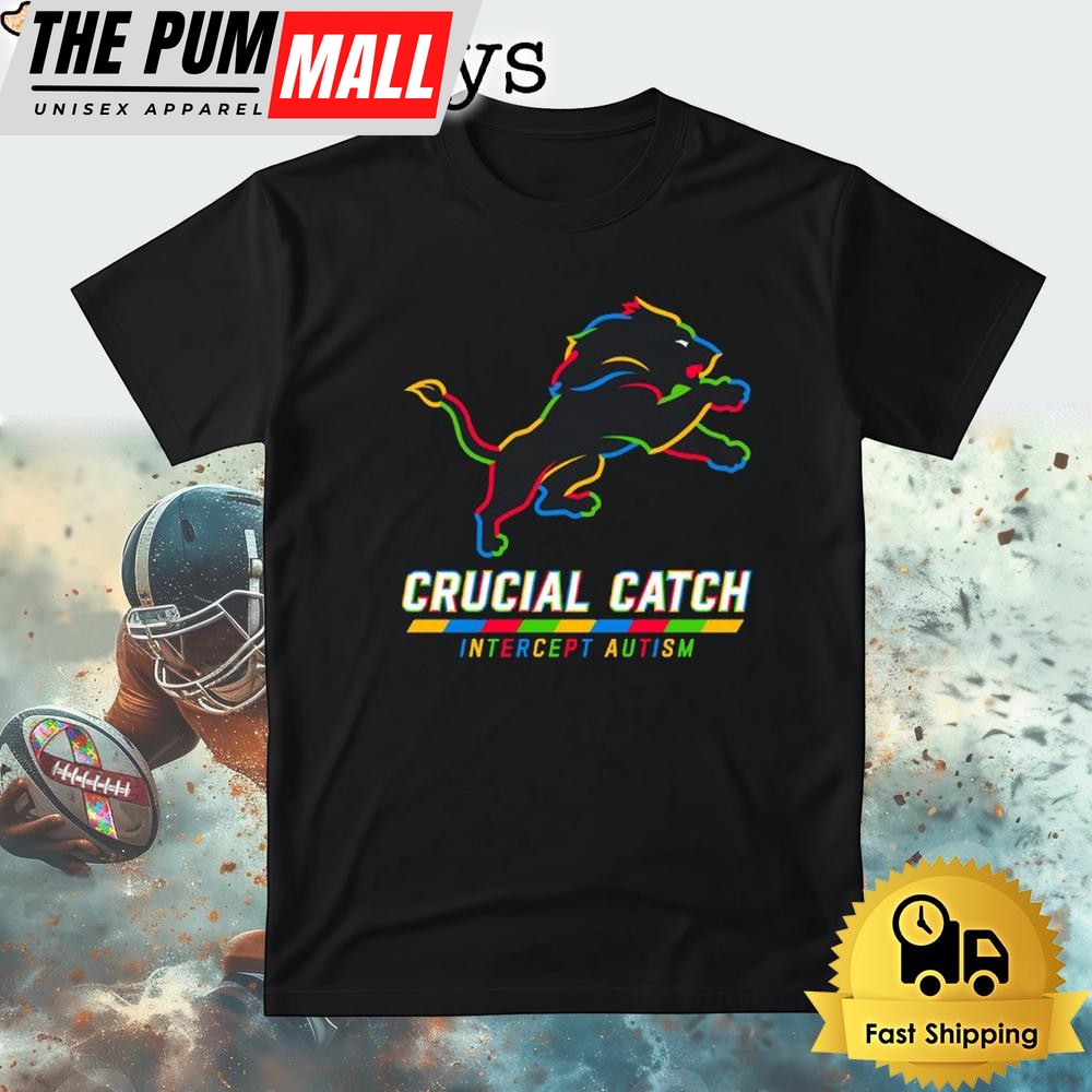 NFL Detroit Lions Autism Awareness T Shirt Crucial Catch