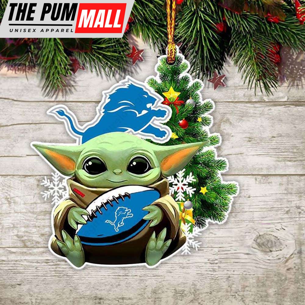 NFL Detroit Lions Baby Yoda Christmas Ornament Xmas Tree Decoration Limited Edition
