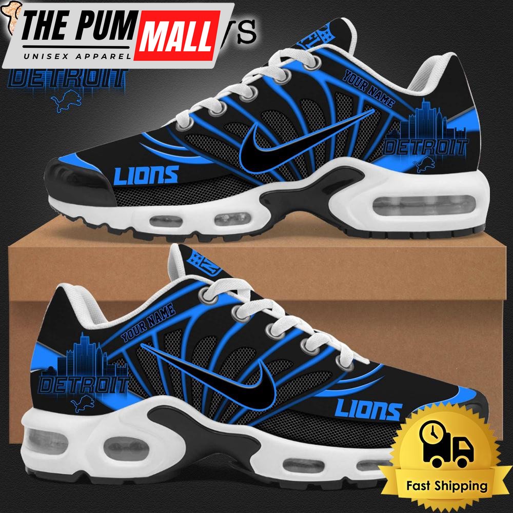 NFL Detroit Lions Back In Black Air Max Plus Shoes