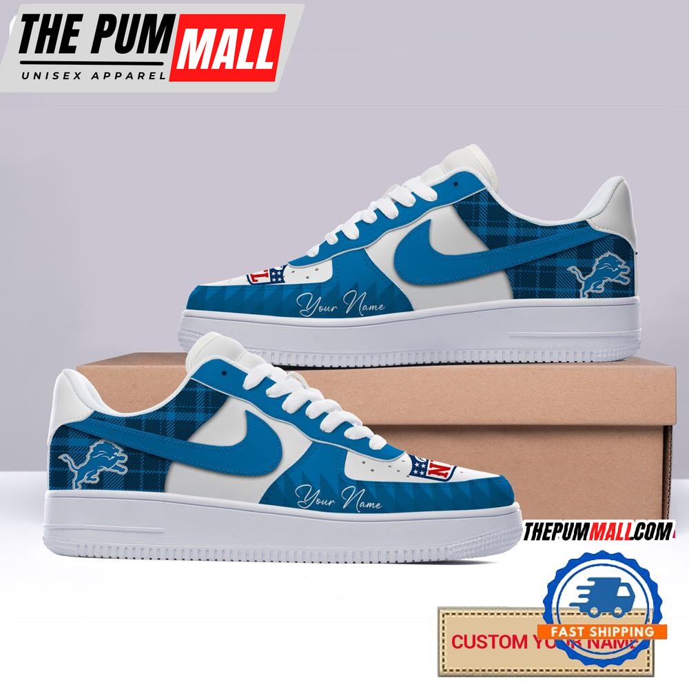 NFL Detroit Lions Christmas Logo Pattern Custom Air Force 1 Shoes Sneaker