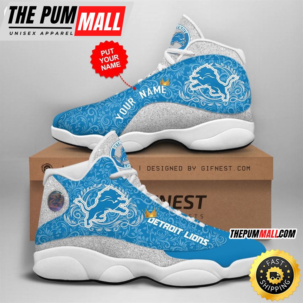 NFL Detroit Lions Custom Name Air Jd 13 Shoes V1