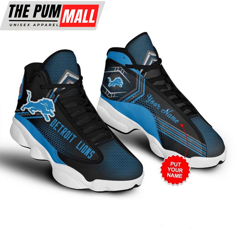 NFL Detroit Lions Football Custom Air Jd 13 Shoes