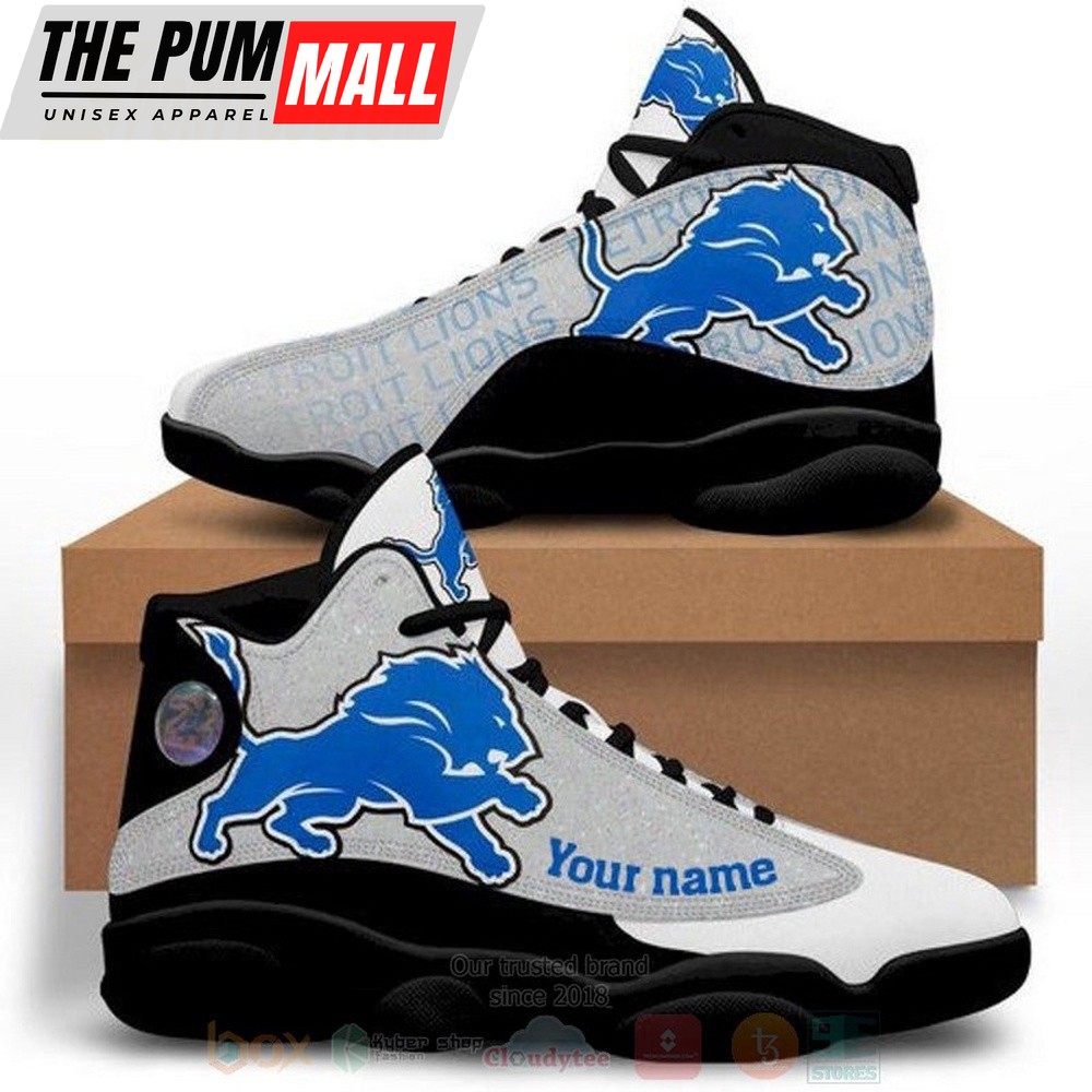 NFL Detroit Lions Football Custom Name Air Jd 13 Shoes Sneaker