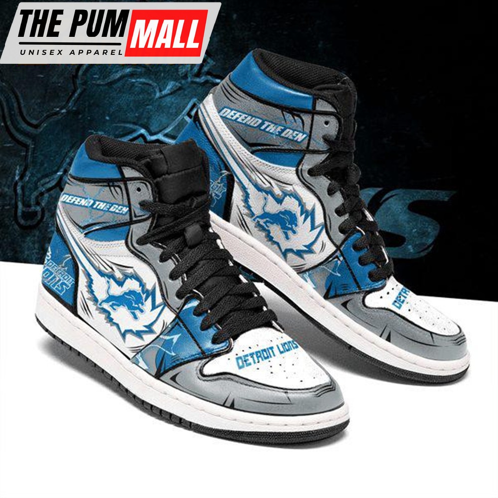 NFL Detroit Lions Football Logo Team Air Jd 1 Hightop Shoes Sneakers