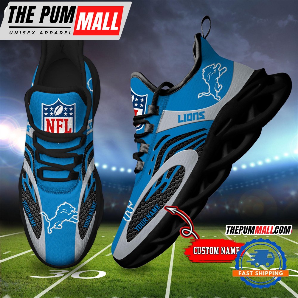 NFL Detroit Lions Football Logo Team New Design Max Soul Shoes Sneaker
