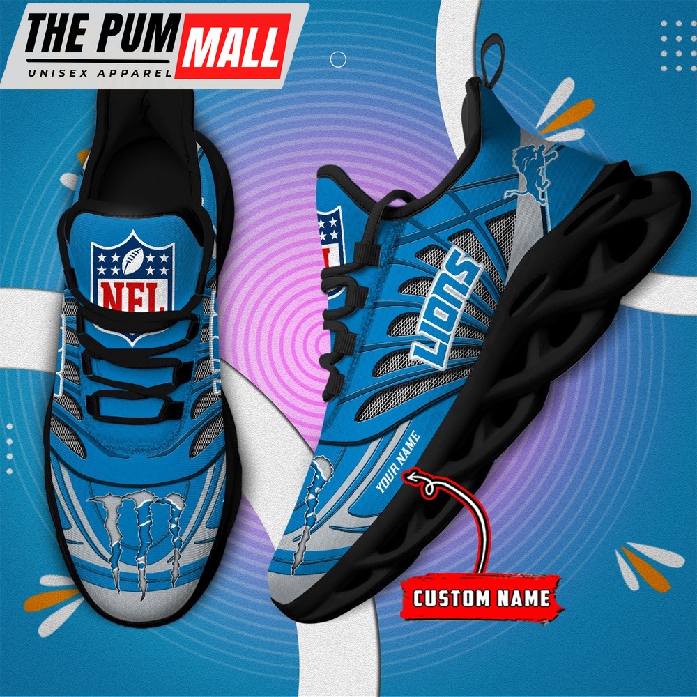 NFL Detroit Lions Football Team Design Max Soul Shoes