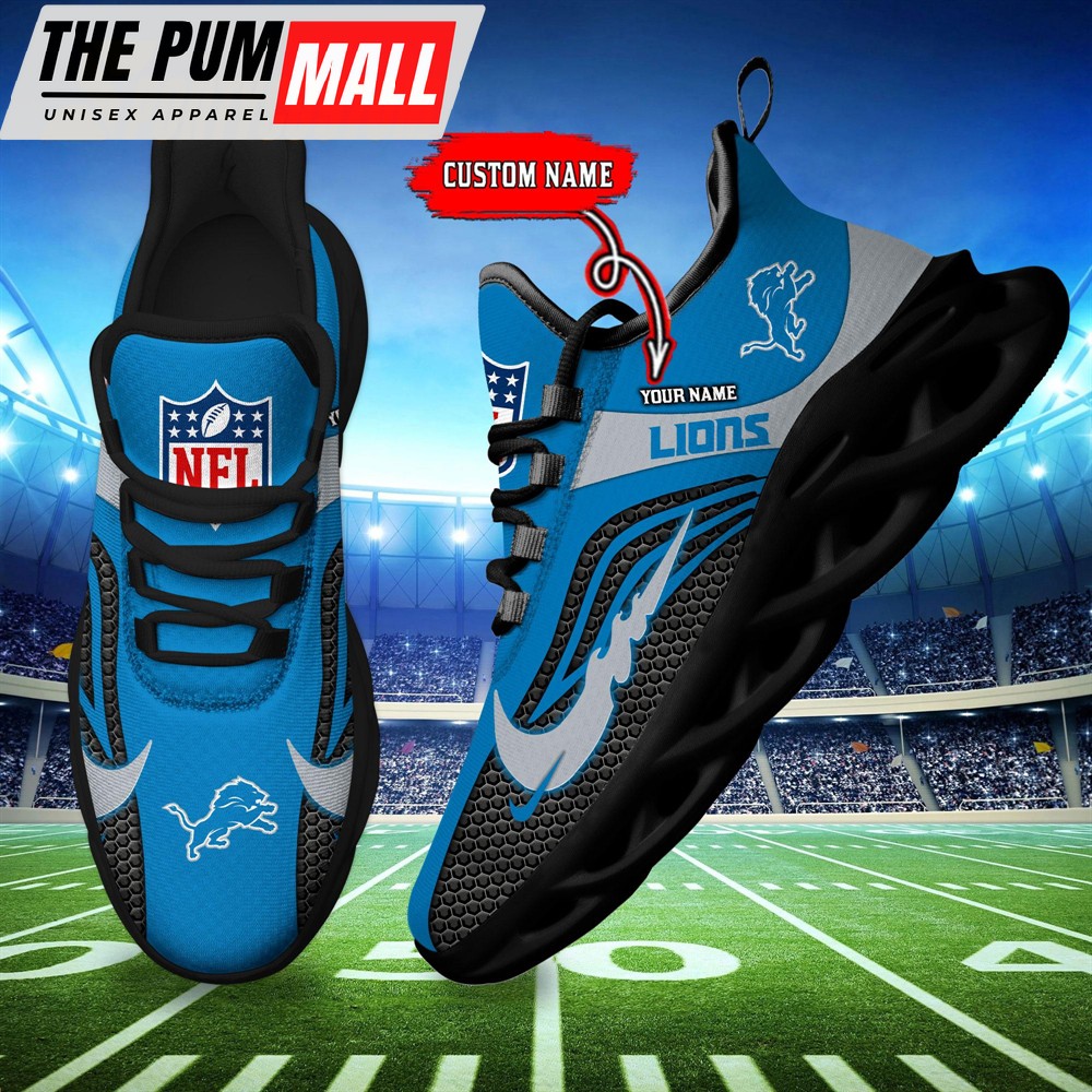 NFL Detroit Lions Football Team New Design Max Soul Shoes Sneaker