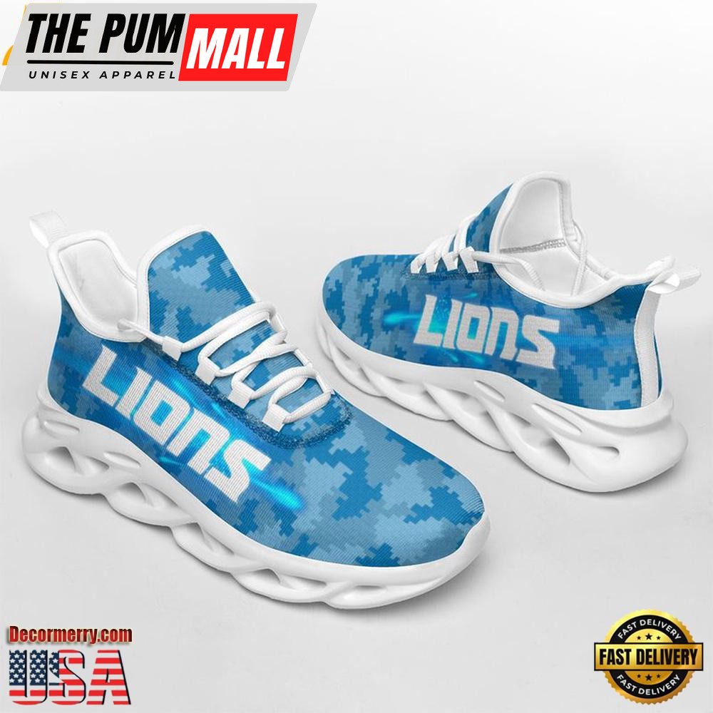 NFL Detroit Lions Knitted Camouflage Max Soul Shoes , Running Sneakers Shoes