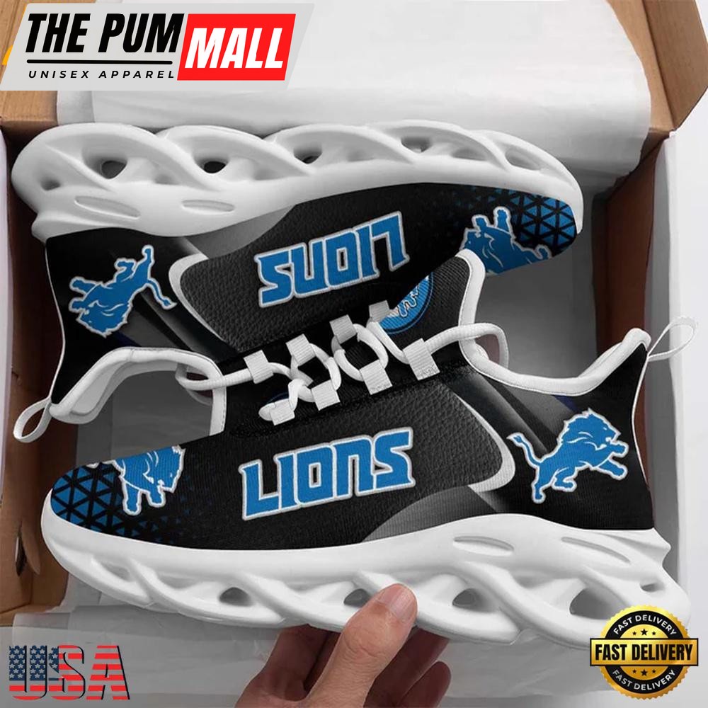 NFL Detroit Lions Max Soul Shoes, Running Sneakers Shoes, Fan Gifts