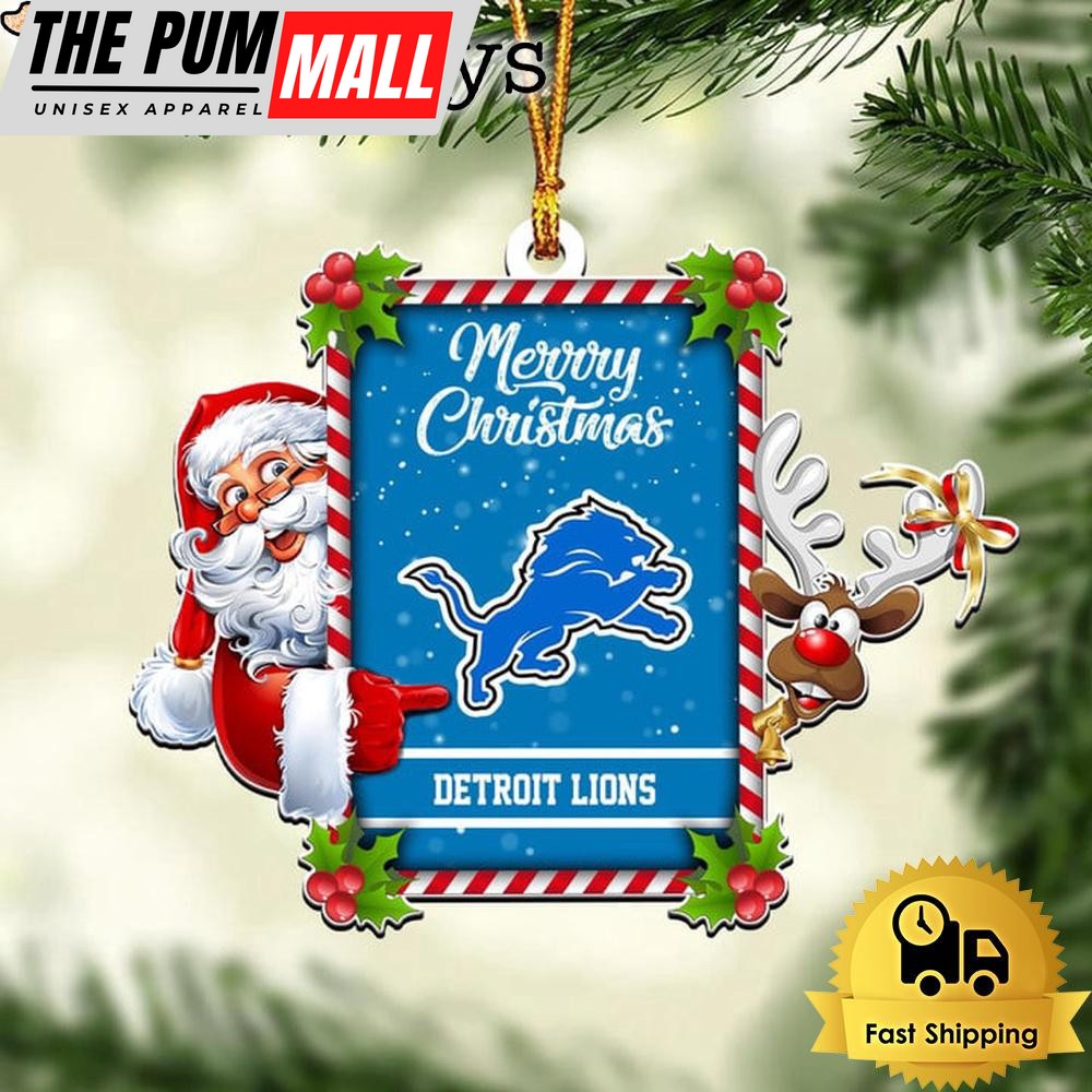 NFL Detroit Lions Santa Claus Merry Christmas Ornament Limited Edition