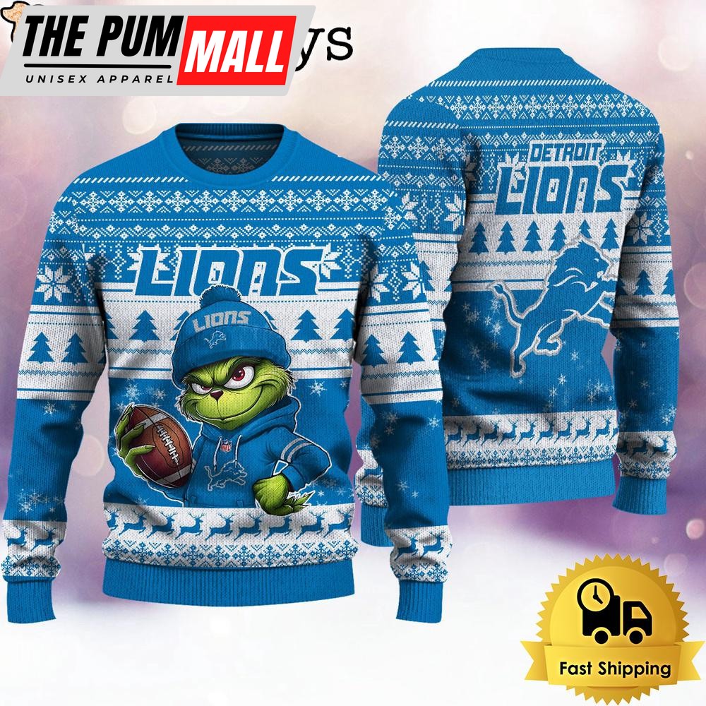 NFL Detroit Lions The Grinch Ugly Christmas Sweater