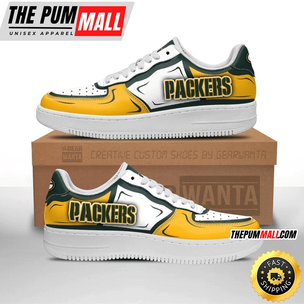 NFL Green Bay Packers Air Force 1 Shoes Football Sports Sneaker Shoes