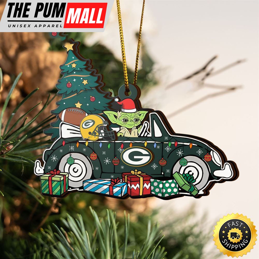 NFL Green Bay Packers And Baby Yoda Christmas Ornament Limited Edition