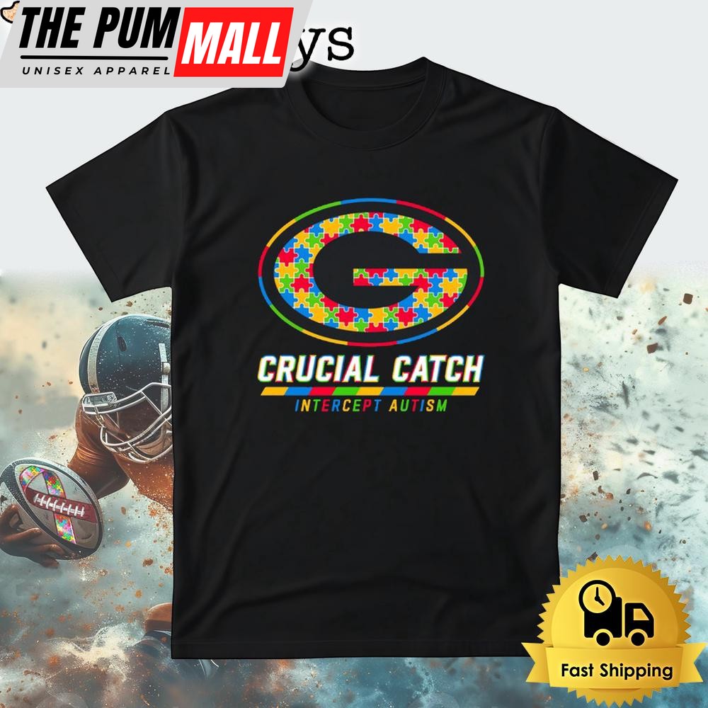 NFL Green Bay Packers Autism Awareness T Shirt Crucial Catch