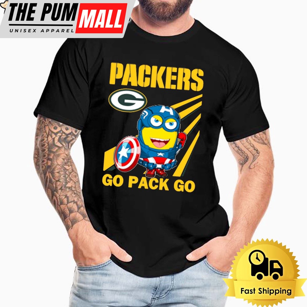 NFL Green Bay Packers Captain America Minion Go Pack Go Unisex T-Shirt