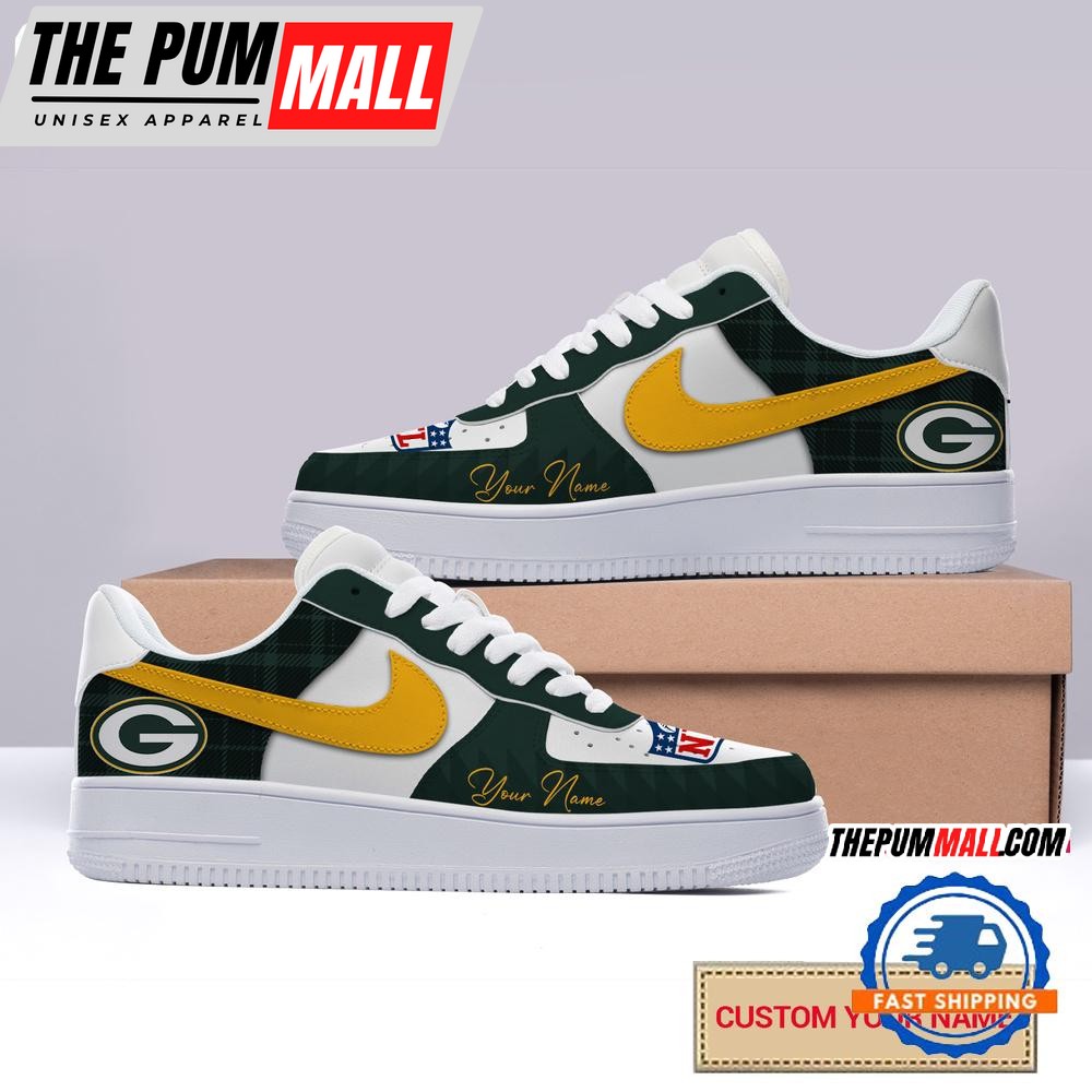 NFL Green Bay Packers Christmas Logo Pattern Custom Air Force 1 Shoes Sneaker
