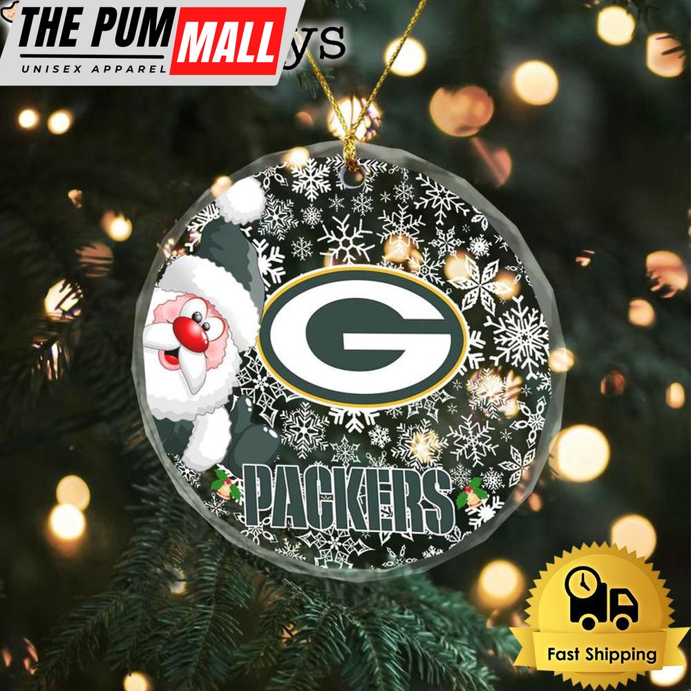 NFL Green Bay Packers Christmas Love Snow Crystal Glass Ornament Limited Edition