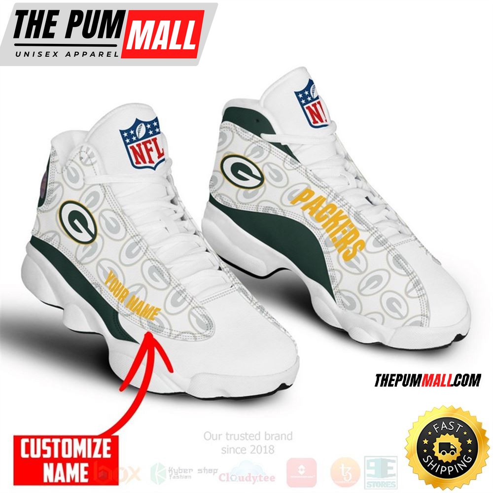Nfl Green Bay Packers Custom Name Air Jd 13 Shoes