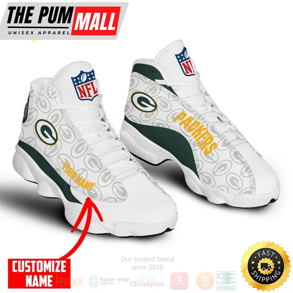 Nfl Green Bay Packers Custom Name Air Jd 13 Shoes