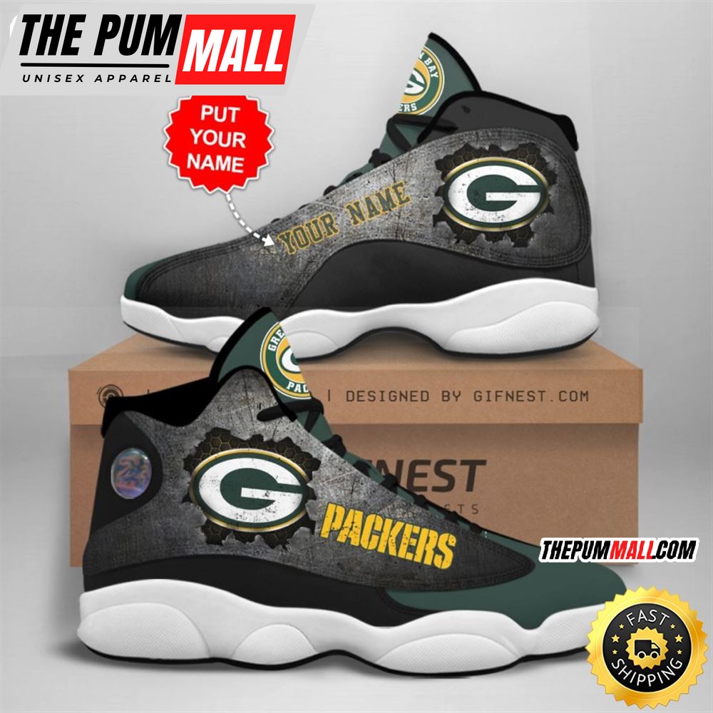 NFL Green Bay Packers Custom Name Air Jd 13 Shoes V1