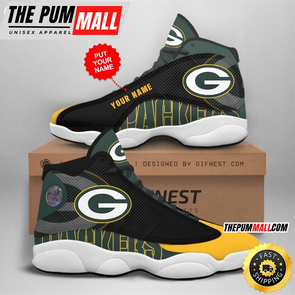 NFL Green Bay Packers Custom Name Air Jd 13 Shoes V2