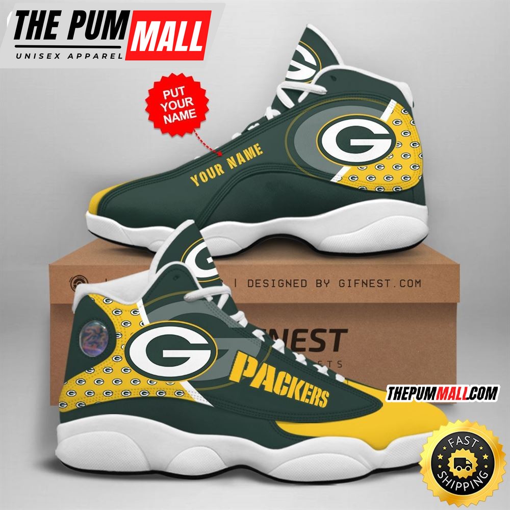 NFL Green Bay Packers Custom Name Air Jd 13 Shoes V4