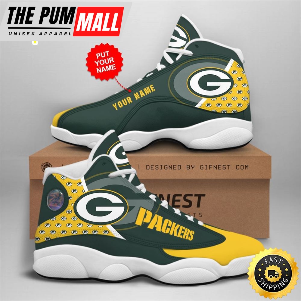 NFL Green Bay Packers Custom Name Air Jd 13 Shoes V4