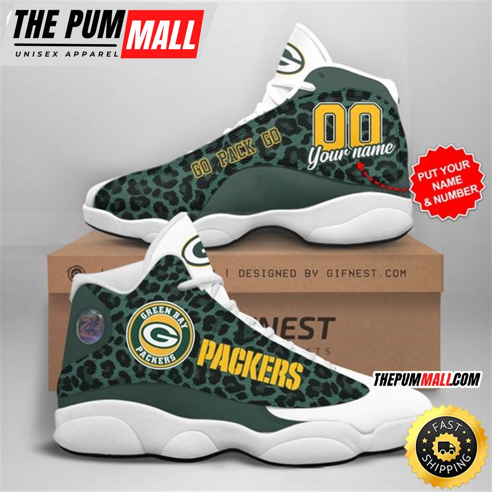 NFL Green Bay Packers Custom Name Air Jd 13 Shoes V5