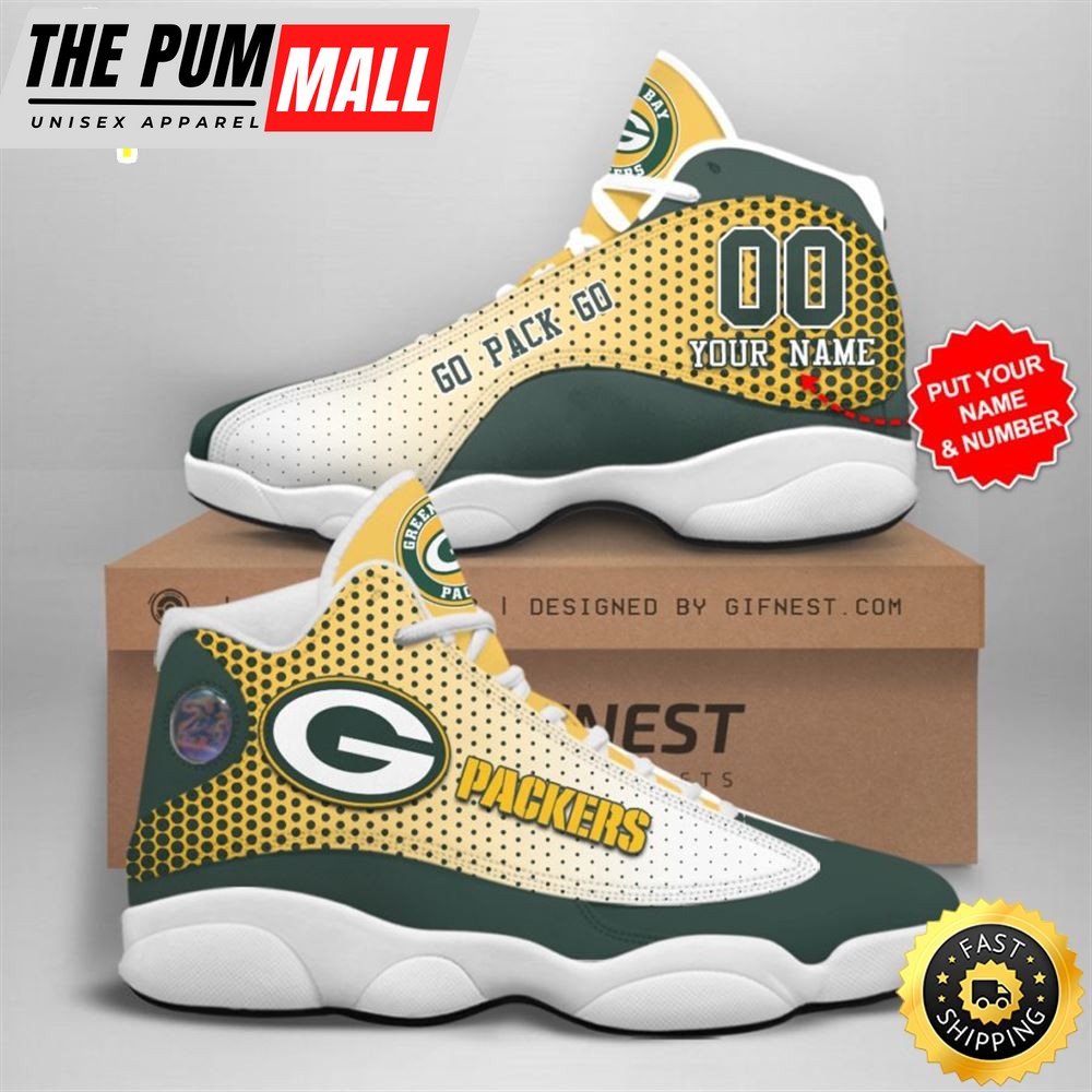NFL Green Bay Packers Custom Name Air Jd 13 Shoes V7