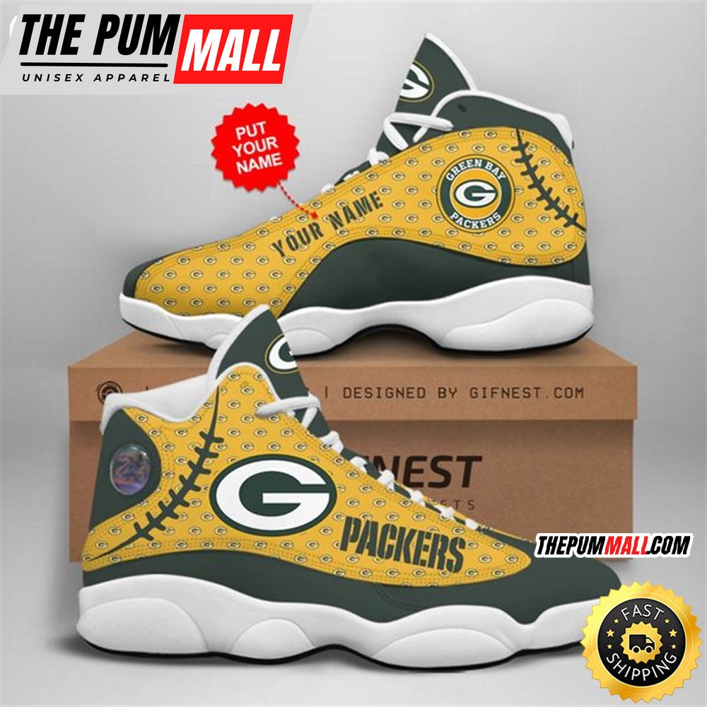 NFL Green Bay Packers Custom Name Air Jd 13 Shoes V8