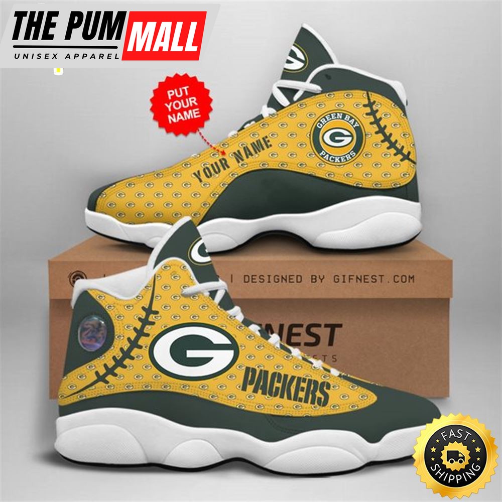 NFL Green Bay Packers Custom Name Air Jd 13 Shoes V8