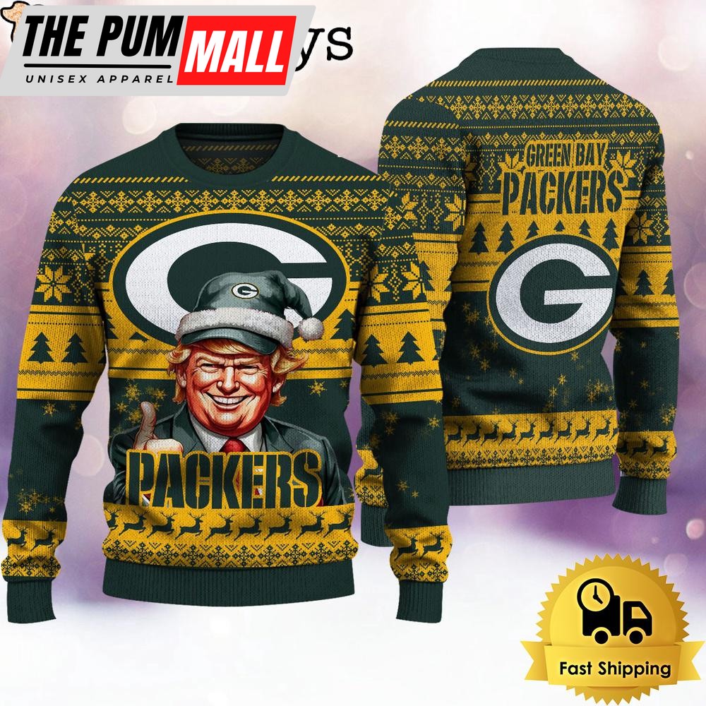 NFL Green Bay Packers Donald Trump Ugly Christmas Sweater