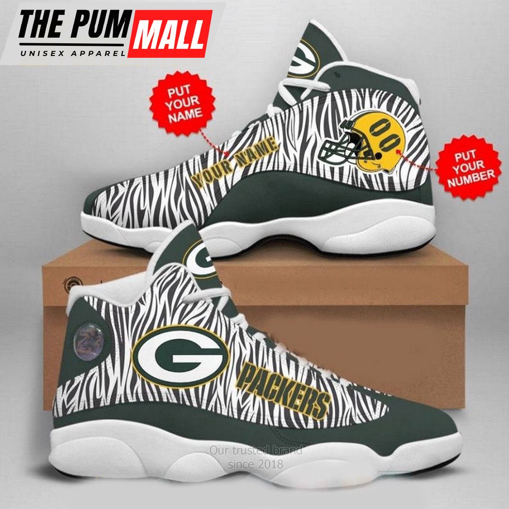 NFL Green Bay Packers Football Camo Team Air Jd 13 Shoes