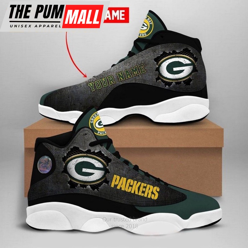 NFL Green Bay Packers Football Team Custom Name Air Jd 13 Shoes