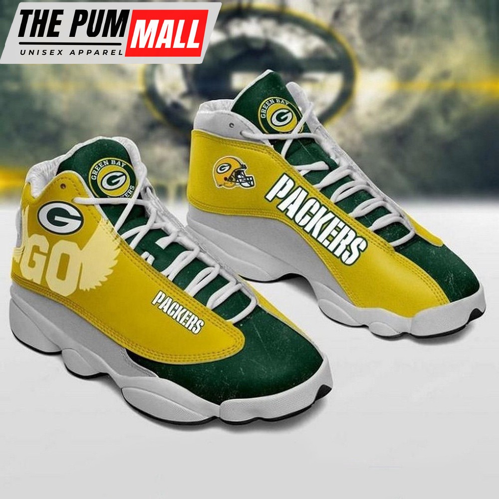 NFL Green Bay Packers Go Fly Football Team Air Jd 13 Sneaker Shoes