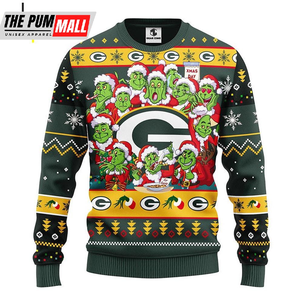 NFL Green Bay Packers Grinch All Over Print The Gricnh Christmas Ugly Sweater