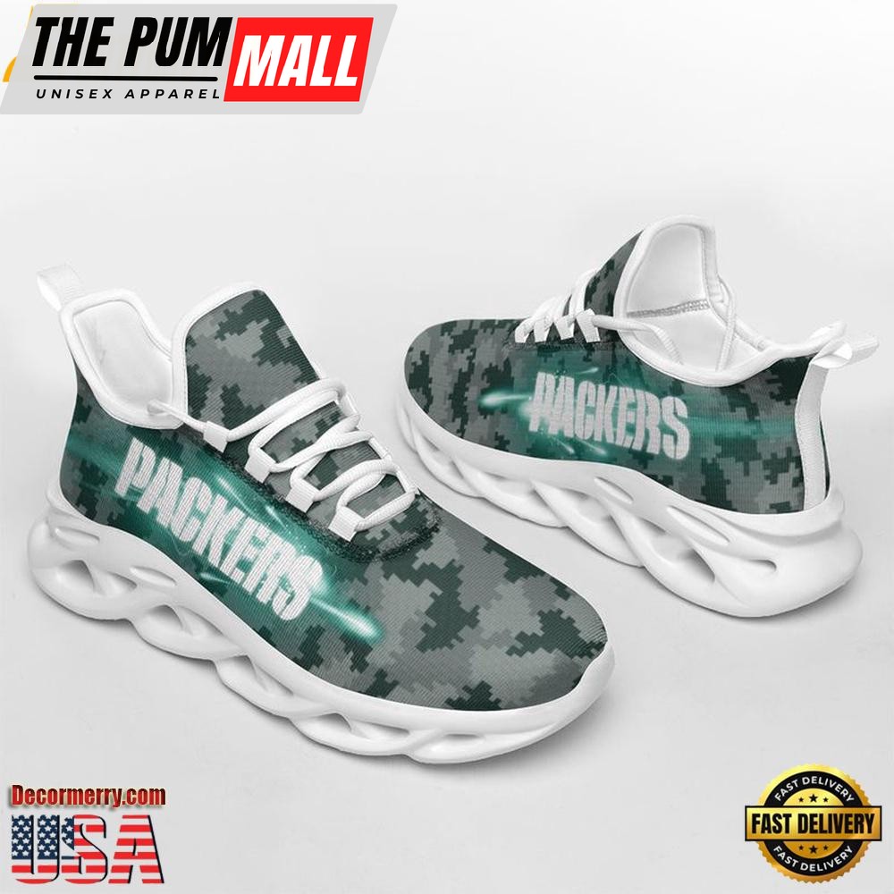 NFL Green Bay Packers Knitted Camouflage Max Soul Shoes , Running Sneakers Shoes