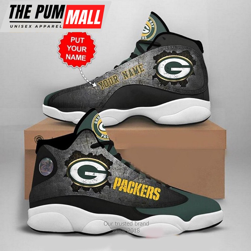 NFL Green Bay Packers Logo Football Team Air Jd 13 Shoes Sport Fans