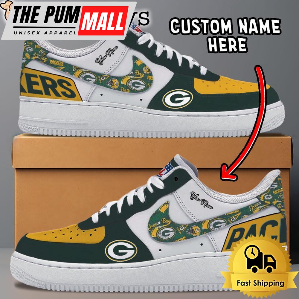 NFL Green Bay Packers Logo Team Design Custom Air Force 1 Shoes