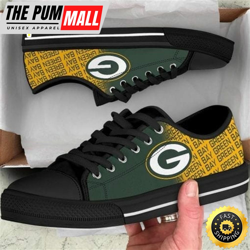 NFL Green Bay Packers Low Top Black Shoes
