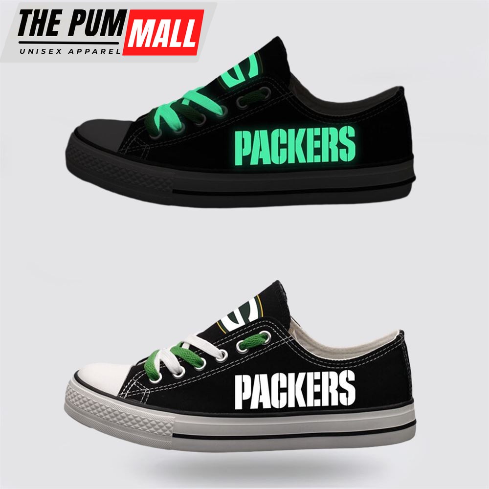 NFL Green Bay Packers Low Top Canvas Shoes Sport Sneakers Step Up Your Game With Unmatched Comfort And Support